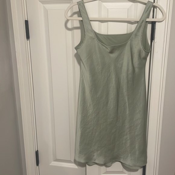 Aritzia sage green slip mini dress - Picture 3 of 5